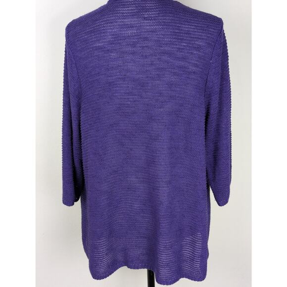 Chico's Womens Cardigan sz 2 cond GUC Meas Open Bust 43"Sleeve 18"C Back 27" - Picture 3 of 7